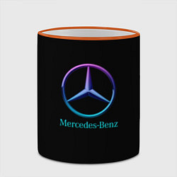 Кружка 3D Mercedes neon logo, цвет: 3D-оранжевый кант — фото 2