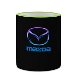 Кружка 3D Mazda neon logo, цвет: 3D-светло-зеленый кант — фото 2