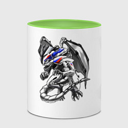 Кружка 3D BMW s1000rr dragon, цвет: 3D-белый + светло-зеленый — фото 2