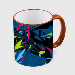 Кружка 3D Настоящая абстракция, цвет: 3D-оранжевый кант