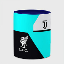Кружка 3D Juventus x Liverpool geometry, цвет: 3D-белый + синий — фото 2