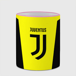 Кружка 3D Juventus sport geometry yellow, цвет: 3D-розовый кант — фото 2