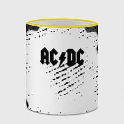 Кружка 3D AC DC текстура рок, цвет: 3D-желтый кант — фото 2