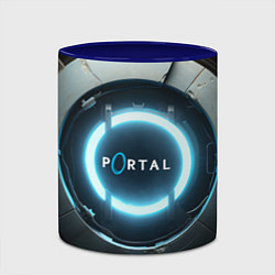 Кружка 3D Portal logo game, цвет: 3D-белый + синий — фото 2