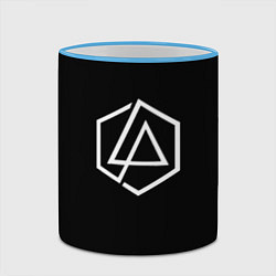 Кружка 3D Linkin park logo white, цвет: 3D-небесно-голубой кант — фото 2