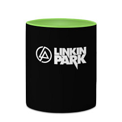 Кружка 3D Linkin park logo rock music, цвет: 3D-белый + светло-зеленый — фото 2