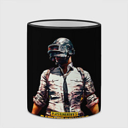 Кружка 3D PUBG игрок на закате черный фон, цвет: 3D-черный кант — фото 2