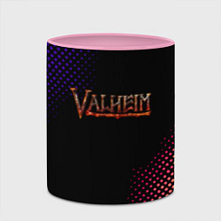 Кружка 3D Valheim logo pattern, цвет: 3D-белый + розовый — фото 2