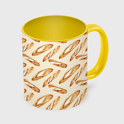 Кружка 3D The baguette pattern, цвет: 3D-белый + желтый