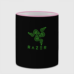 Кружка 3D Razer logo brend, цвет: 3D-розовый кант — фото 2