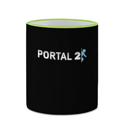 Кружка 3D Portal 2 logo, цвет: 3D-светло-зеленый кант — фото 2