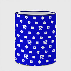 Кружка 3D Roblox blue pattern, цвет: 3D-синий кант — фото 2