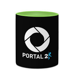 Кружка 3D Portal2 logo game, цвет: 3D-белый + светло-зеленый — фото 2