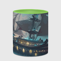 Кружка 3D Мистический корабль, цвет: 3D-белый + светло-зеленый — фото 2