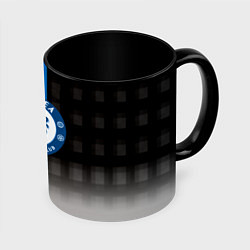Кружка 3D Chelsea fc sport geometry, цвет: 3D-белый + черный