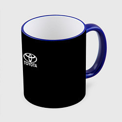 Кружка 3D Toyota logo white steel, цвет: 3D-синий кант