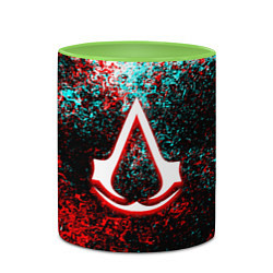 Кружка 3D Assassins Creed logo glitch, цвет: 3D-белый + светло-зеленый — фото 2