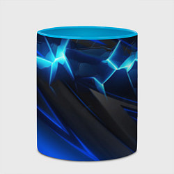 Кружка 3D Абстракция синяя из градиента и линий, цвет: 3D-белый + небесно-голубой — фото 2