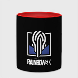 Кружка 3D Rainbow six siege logo, цвет: 3D-белый + красный — фото 2