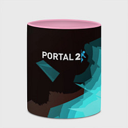 Кружка 3D Portal abstraction game valve, цвет: 3D-белый + розовый — фото 2