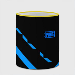 Кружка 3D PUBG blue geometry, цвет: 3D-желтый кант — фото 2