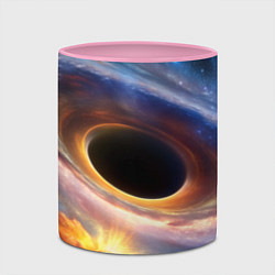 Кружка 3D Чёрная дыра поглощает вселенную, цвет: 3D-белый + розовый — фото 2