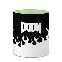 Кружка 3D Doom fire white, цвет: 3D-светло-зеленый кант — фото 2