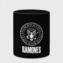 Кружка 3D Ramones rock logo, цвет: 3D-белый + черный — фото 2