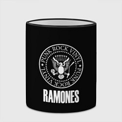 Кружка 3D Ramones rock logo, цвет: 3D-черный кант — фото 2