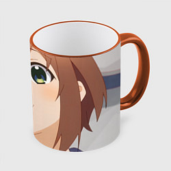 Кружка 3D Моя подруга олениха Нокотан Ноко Сиканоко, цвет: 3D-оранжевый кант