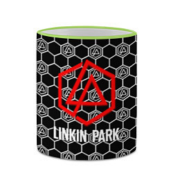 Кружка 3D Linkin park logo pattern, цвет: 3D-светло-зеленый кант — фото 2