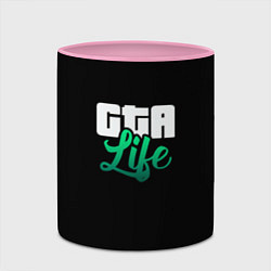 Кружка 3D GTA life logo, цвет: 3D-белый + розовый — фото 2