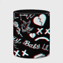 Кружка 3D Lil Peep logo glitch, цвет: 3D-белый + черный — фото 2