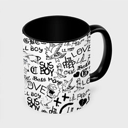 Кружка 3D Lii Peep pattern rap, цвет: 3D-белый + черный
