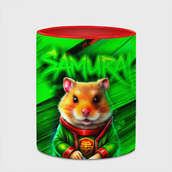 Кружка 3D Хомячок самурай, цвет: 3D-белый + красный — фото 2