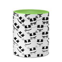 Кружка 3D Marshmello dj pattern, цвет: 3D-белый + светло-зеленый — фото 2