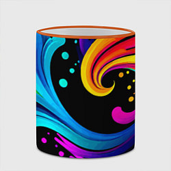 Кружка 3D Joy wave - ai art fantasy, цвет: 3D-оранжевый кант — фото 2