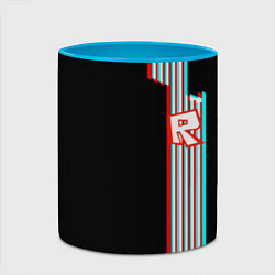 Кружка 3D Roblox glitch line, цвет: 3D-белый + небесно-голубой — фото 2