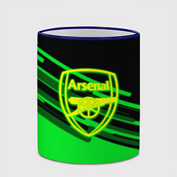 Кружка 3D Arsenal geometry line green, цвет: 3D-синий кант — фото 2