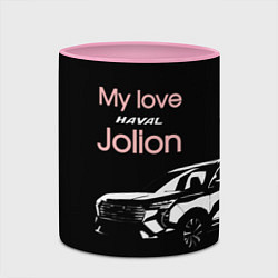 Кружка 3D My love Haval Jolion чёрно-розовый, цвет: 3D-белый + розовый — фото 2