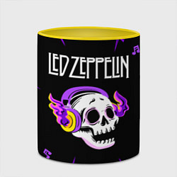 Кружка 3D Led Zeppelin неоновый череп, цвет: 3D-белый + желтый — фото 2