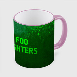 Кружка 3D Foo Fighters - green gradient по-горизонтали, цвет: 3D-розовый кант