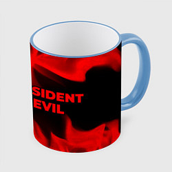 Кружка 3D Resident Evil - red gradient по-горизонтали, цвет: 3D-небесно-голубой кант