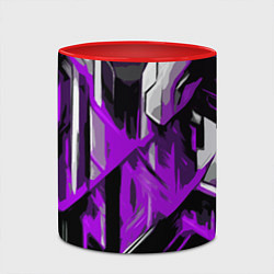 Кружка 3D White and purple abstraction on a black background, цвет: 3D-белый + красный — фото 2
