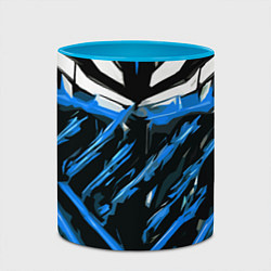 Кружка 3D Blue and white abstraction on a black background, цвет: 3D-белый + небесно-голубой — фото 2