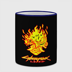 Кружка 3D Cyberpunk 2077 fire logo, цвет: 3D-синий кант — фото 2