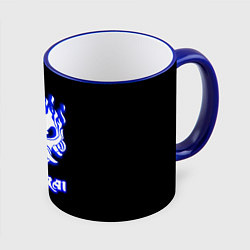 Кружка 3D Samurai logo ghost, цвет: 3D-синий кант
