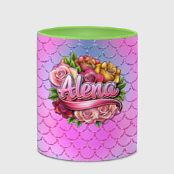 Кружка 3D Алена букет из роз, цвет: 3D-белый + светло-зеленый — фото 2