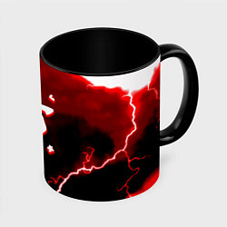 Кружка 3D Doom storm logo, цвет: 3D-белый + черный