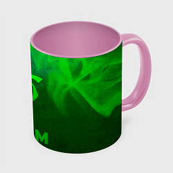 Кружка 3D Doom - green gradient, цвет: 3D-белый + розовый